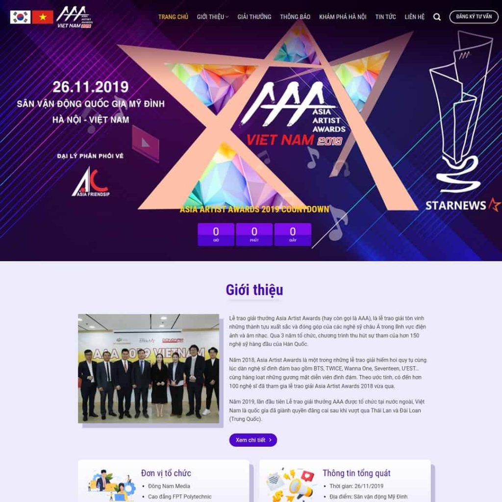 Dịch Vụ Thiết Kế Website Tổ Chức Sự Kiện