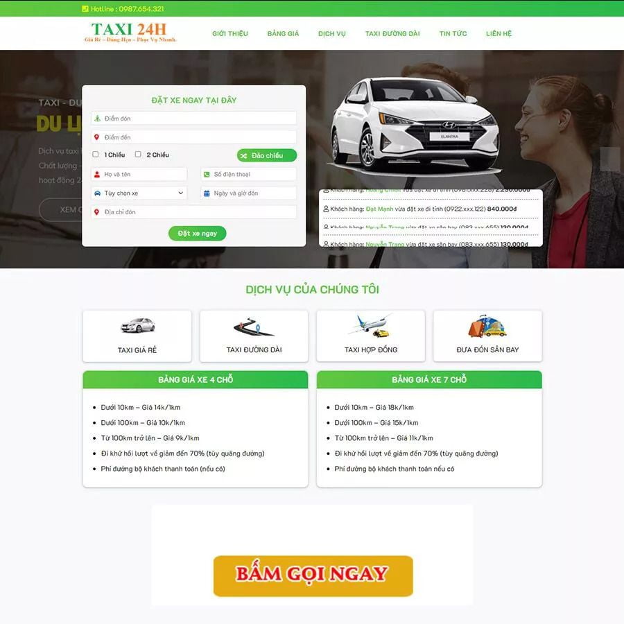 Dịch Vụ Thiết Kế Website Cho Thuê Xe