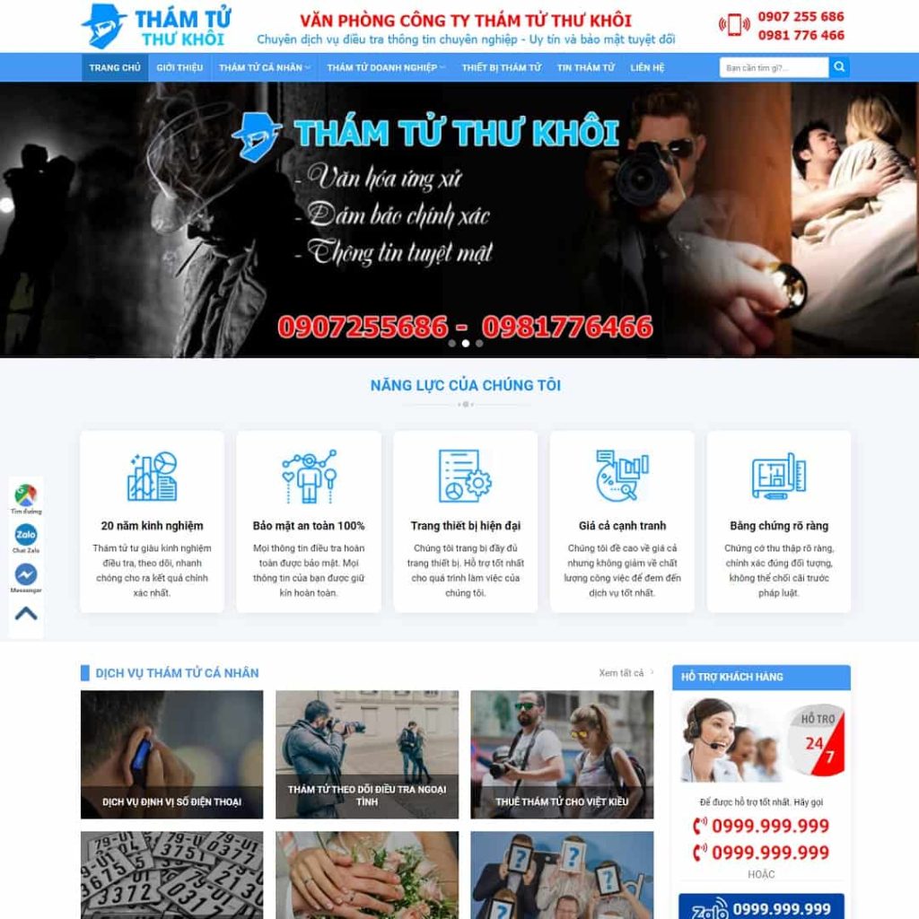 Dịch Vụ Thiết Kế Website Dịch Vụ Thám Tử Tư