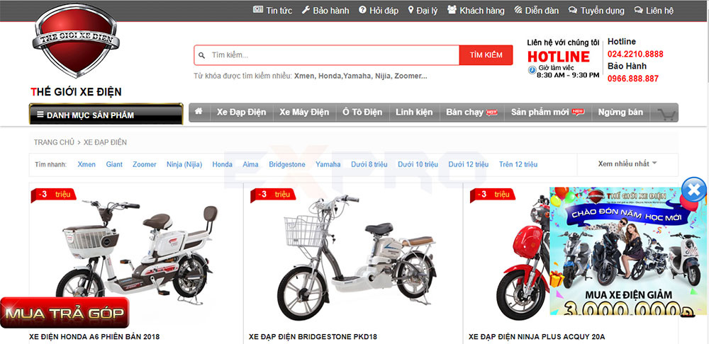 Xu Hướng Thiết Kế Website Bán Xe Điện Nổi Bật