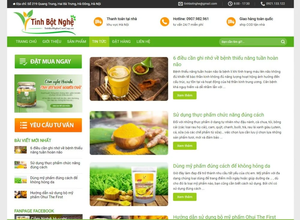 Xu Hướng Thiết Kế Website Bán Tinh Bột Nổi Bật