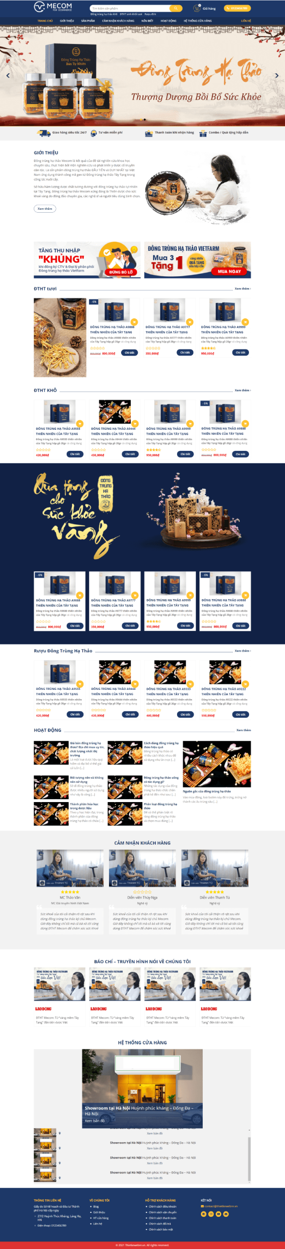 Các Loại Dịch vụ Thiết kế Website Đông trùng hạ thảo