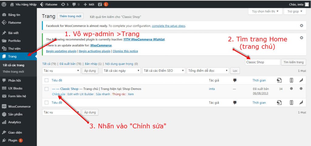Chỉnh Sửa Trang Chủ Gian Hàng
