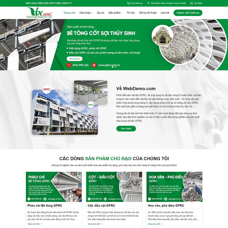 Dịch Vụ Thiết Kế Website Vật Liệu Xây Dựng