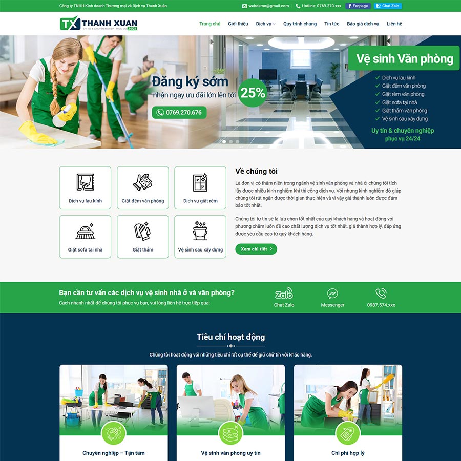 Dịch Vụ Thiết Kế Website Dịch Vụ Dọn Vệ Sinh