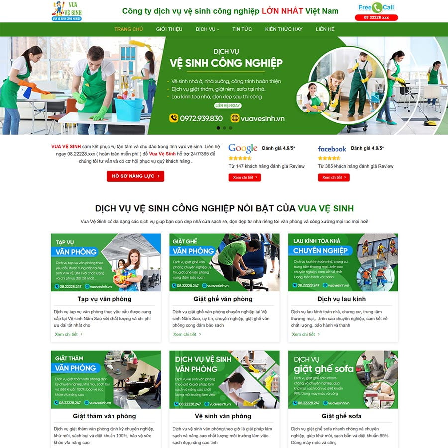 Những Tính Năng Cần Có Của Một Website Dịch Vụ Dọn Vệ Sinh Hiệu Quả