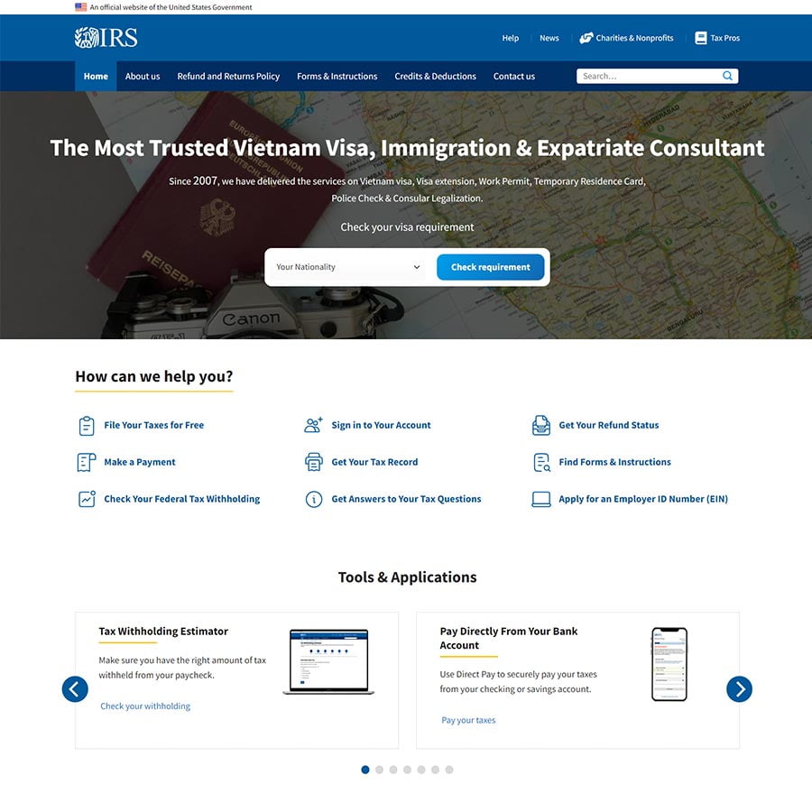 Dịch Vụ Thiết Kế Website Bán Visa