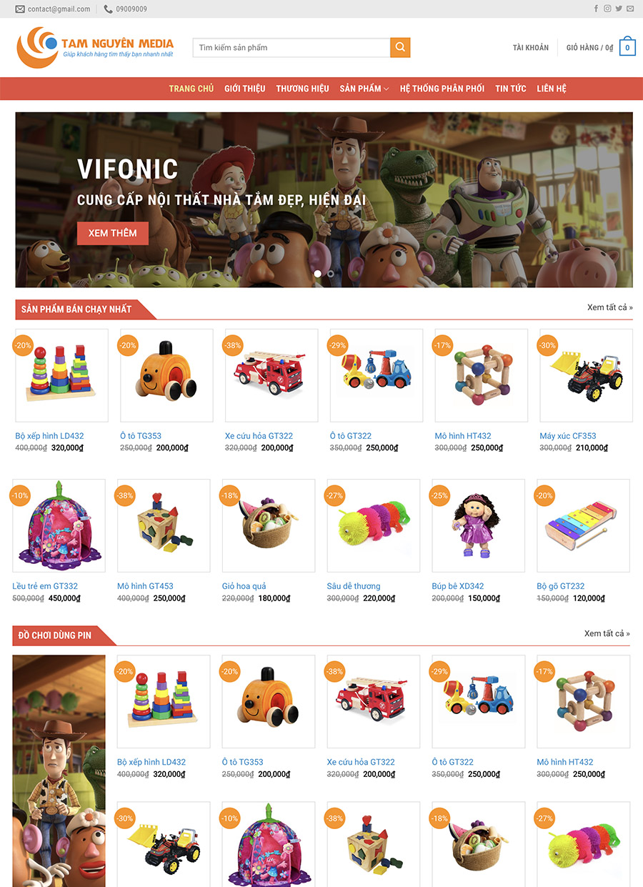 Chi phí và Thời gian Thiết kế Website Đồ Chơi Trẻ Em