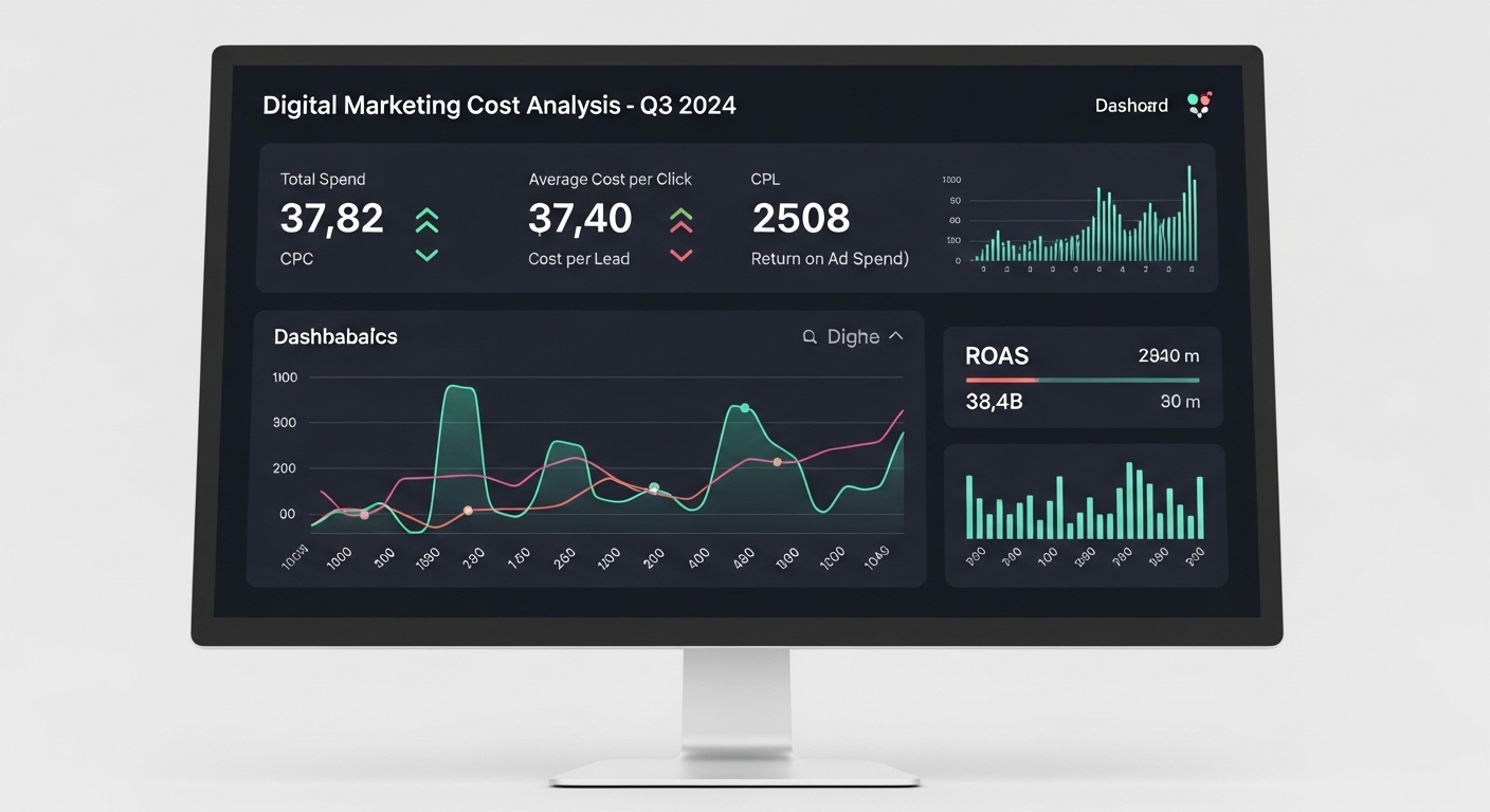 Bảng điều khiển phân tích chi phí digital marketing theo hạng mục