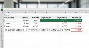 Công thức tính ngày quá hạn công nợ trong excel