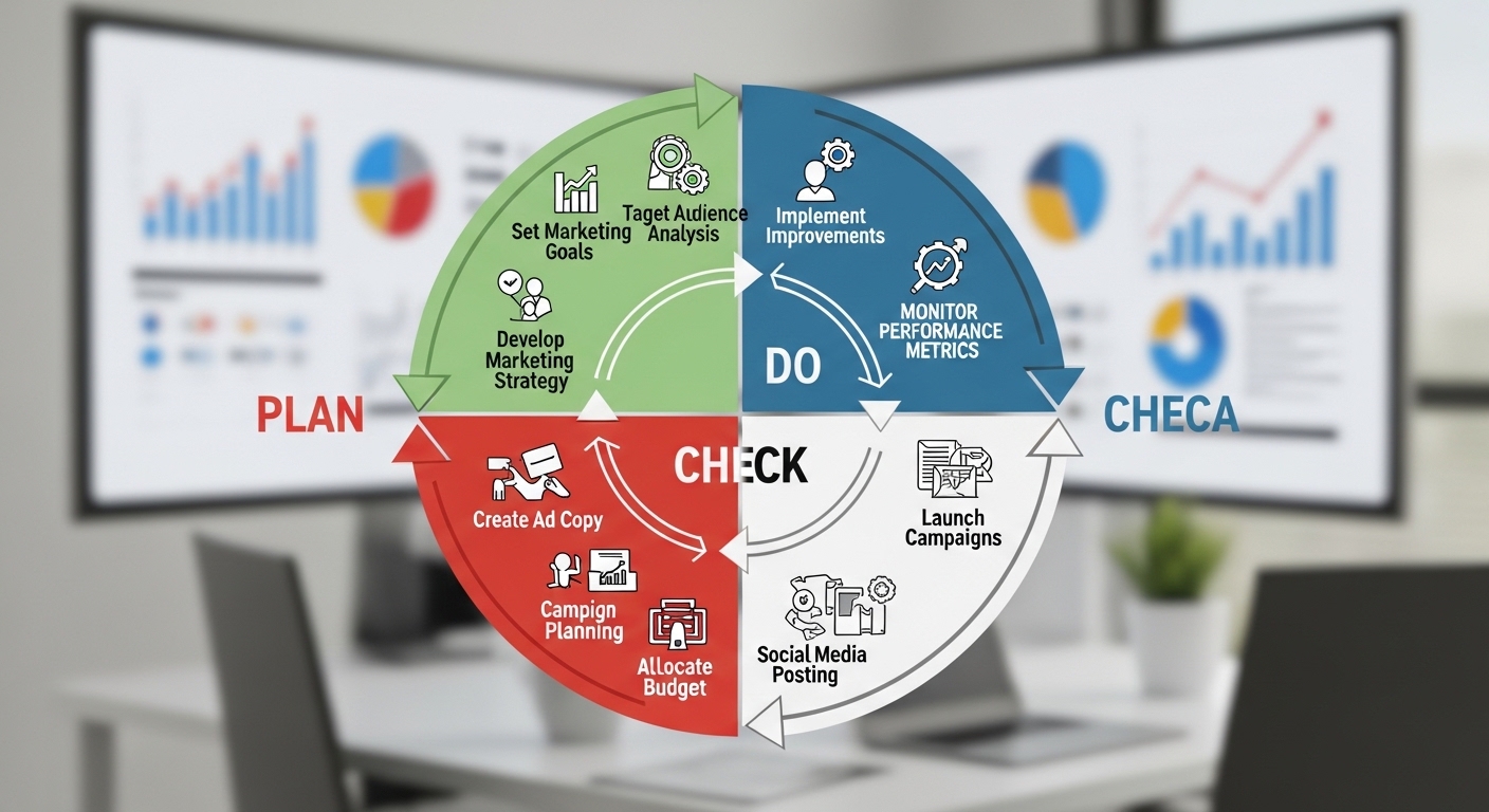 Chu trình PDCA trong quản lý dự án digital marketing