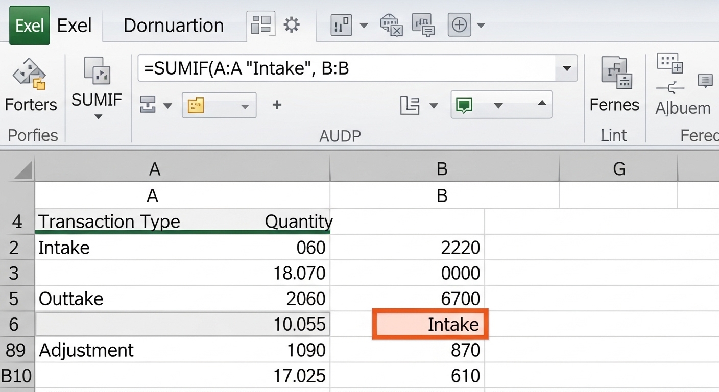 Công thức hàm SUMIF trong Excel để tính tổng nhập kho tự động