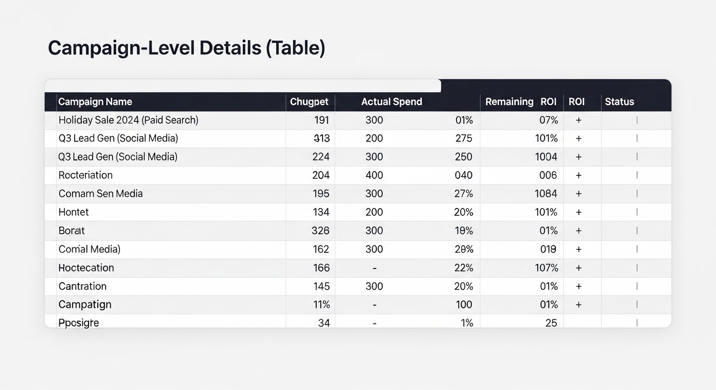 Giao diện dashboard theo dõi chi phí marketing đa kênh trực quan