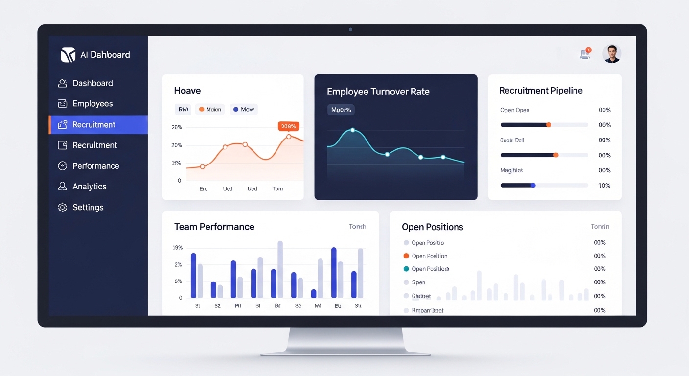 Giao diện phần mềm quản trị nhân sự ứng dụng AI trong digital marketing
