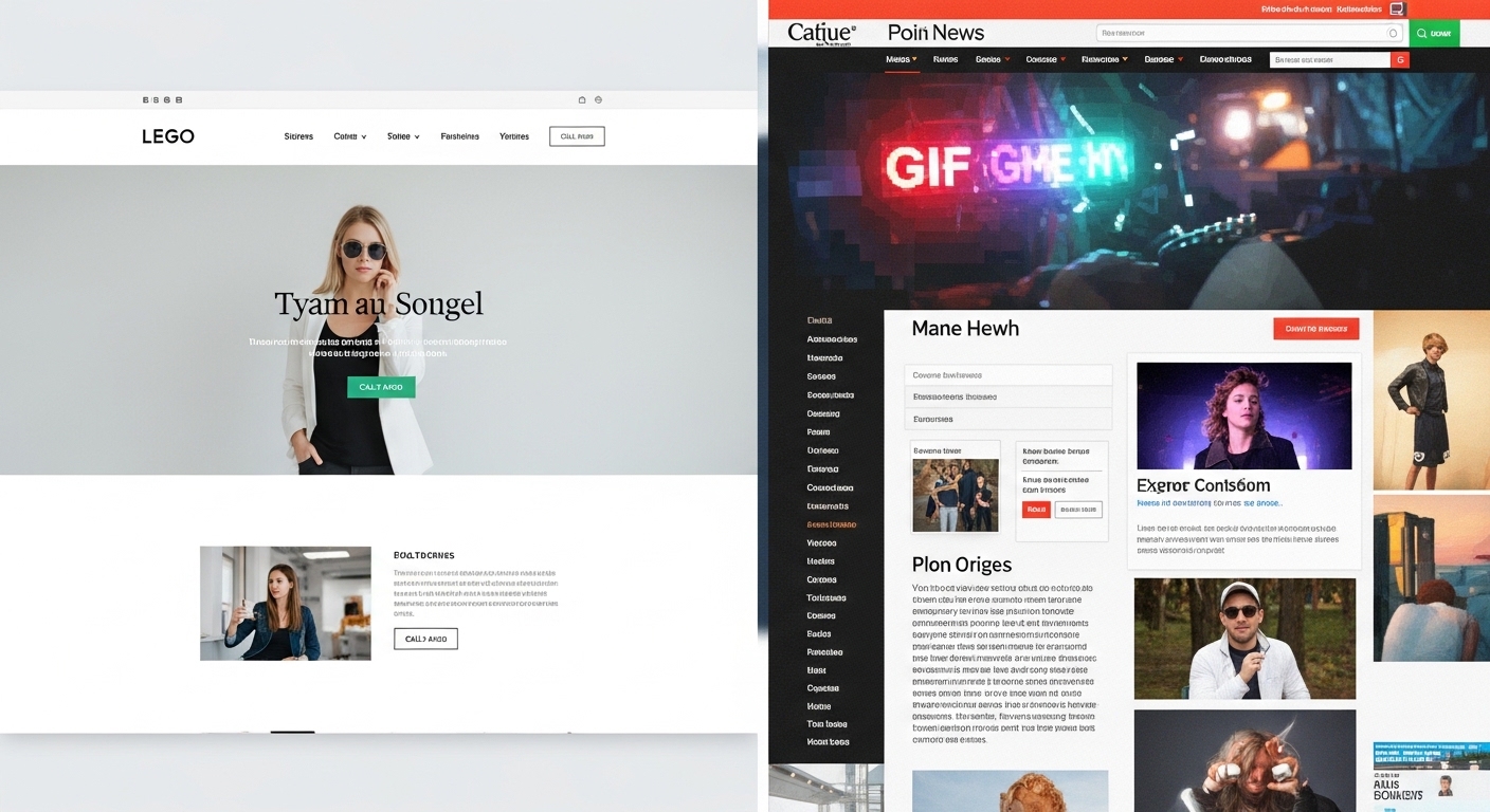 So sánh giao diện website chuyên nghiệp và website kém chất lượng — tác động đến chi phí digital marketing