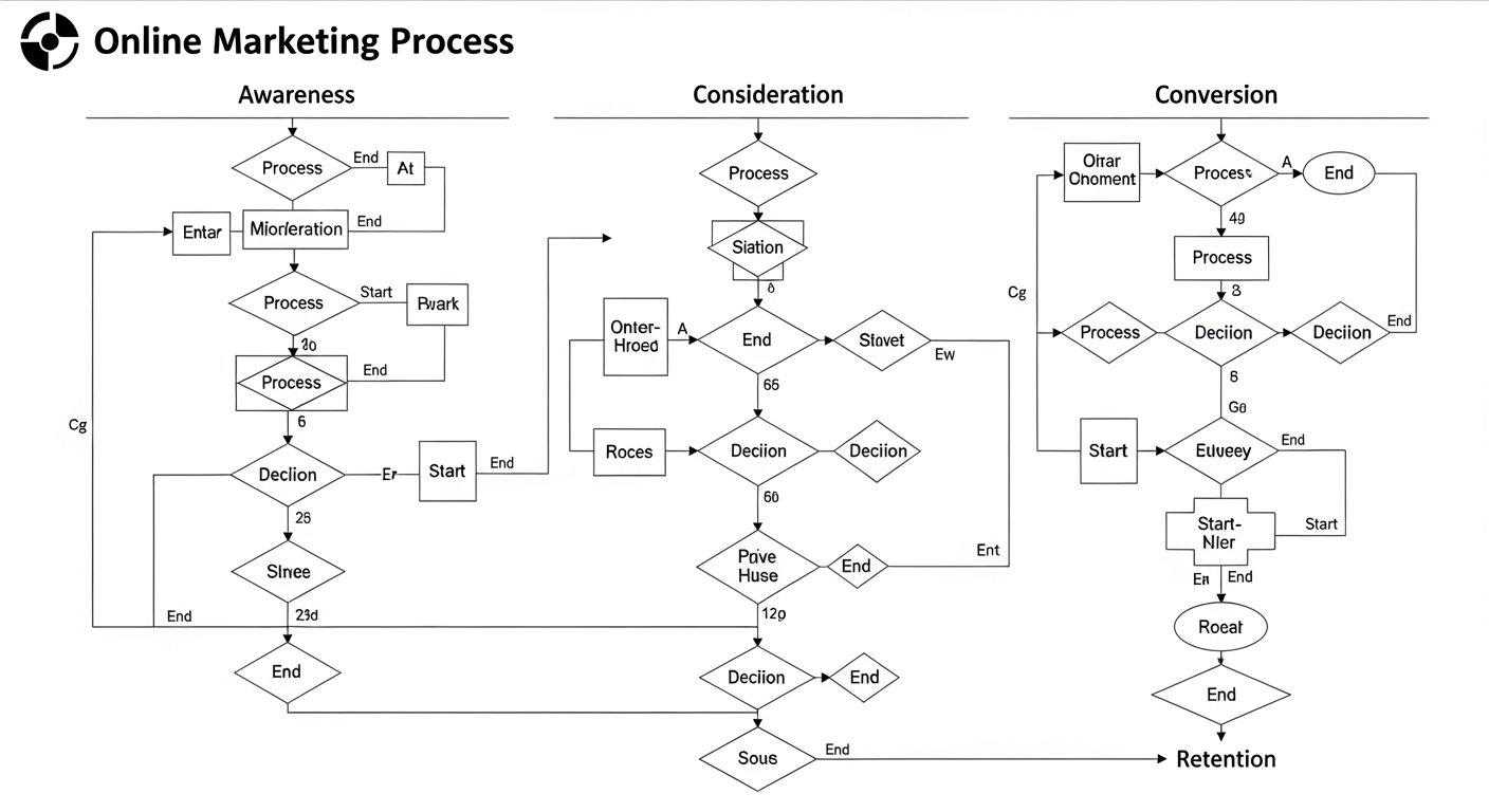 Lưu đồ mô hình hóa quy trình marketing online bằng flowchart trực quan