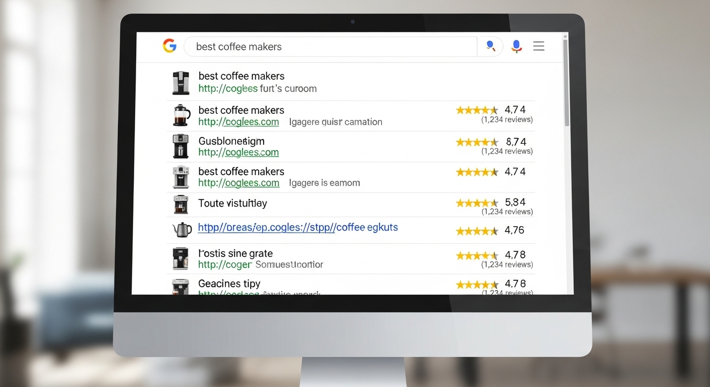 Minh họa xếp hạng sao Rich Snippets hiển thị trên kết quả tìm kiếm Google từ plugin đánh giá WordPress